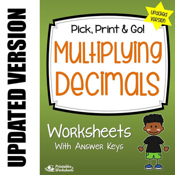 Preview of Decimal Multiplication Worksheets (with Multiplying Decimals by Whole Numbers)