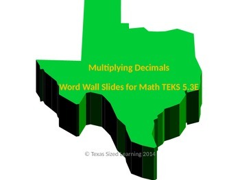 Preview of Math TEKS 5.3E Multiplying Decimals Vocabulary and Word Wall Cards