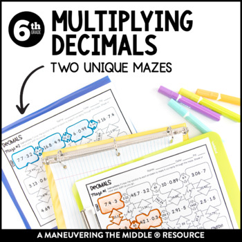 Preview of Multiplying Decimals Activity | 6th Grade Math Decimal Operation Maze