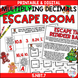 Multiplying Decimals 5.NBT.7 CHRISTMAS ESCAPE ROOM | Digit
