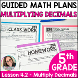 Multiplying Decimals 5th Gd Guided Math Worksheets Activit