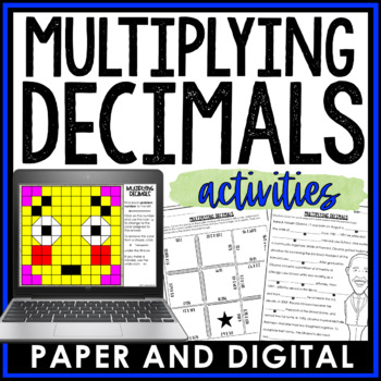Preview of Multiplying Decimals Activity and Worksheet Bundle