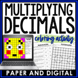 Multiplying Decimals Activity Coloring Worksheet