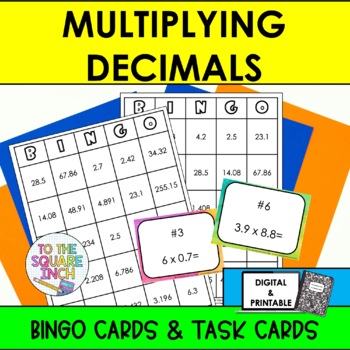 Preview of Multiplying Decimals Bingo Game | Digital & Printable Decimal Class Activity