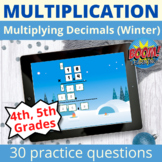 Multiplying Decimals Boom Cards for Distance Learning (Winter)