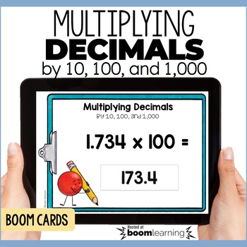 Preview of Multiplying Decimals By 10, 100 and 1,000 Boom Cards