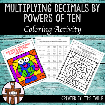 Preview of Multiplying Decimals By Powers of Ten Coloring Activity