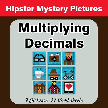 Multiplying Decimals - Color-By-Number Math Mystery Pictures