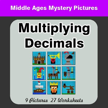 Multiplying Decimals - Color-By-Number Math Mystery Pictures - Pirates Theme