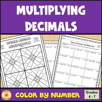 Preview of Multiplying Decimals Color By Number Worksheet with Easel Assessment