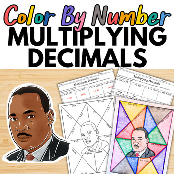 Preview of Multiplying Decimals |  Color by Number, Black History Month, 5th 6th Grade Math