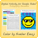 Multiplying Decimals Color by Number Emoji Activity for Di