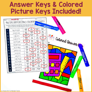 Multiplying Decimals Coloring Activity by The Meaningful Middle | TpT
