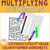Multiplying Decimals to Hundredths Color by Number Activit
