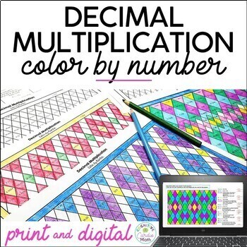 Preview of Multiplying Decimals | Decimal Multiplication Color by Number 5th 6th Grade Math