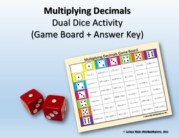 Preview of Multiplying Decimals Partner Dice Game