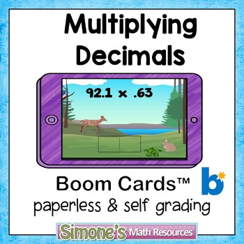 Preview of Multiplying  Decimals  Digital Interactive Boom Cards Distance Learning
