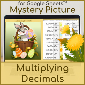 Preview of Multiplying Decimals | Distance Learning | Mystery Picture Easter