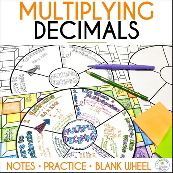 Preview of Multiplying Decimals Doodle Math Wheel Guided Notes for Decimal Multiplication