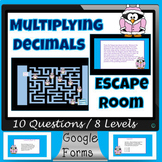 Multiplying Decimals Escape Room Math Activity 5th 6th Grade Fun