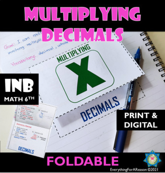 Preview of Multiplying Decimals Foldable Print + Easel by TPT