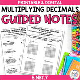 Multiplying Decimals GUIDED MATH NOTES grids area models a