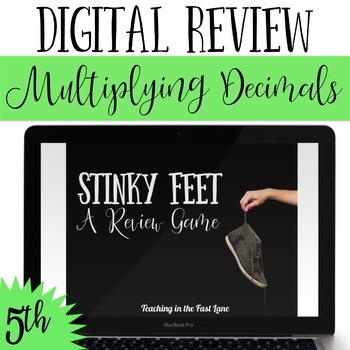 Preview of Multiplying Decimals Game - Stinky Feet Math Game for 5th Grade
