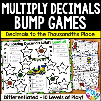 Preview of Multiplying Decimals Worksheet Games by Whole Numbers & by Decimals Activities