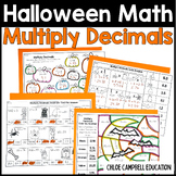 Multiplying Decimals - Halloween Math Worksheets - Color b