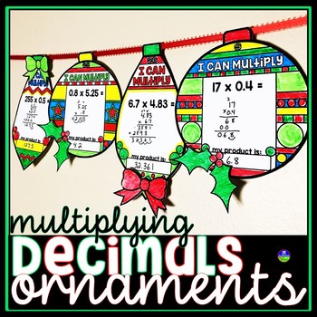 Preview of Multiplying Decimals Holiday Ornaments Activity