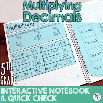 Preview of Multiplying Decimals Interactive Notebook Activity & Quick Check TEKS 5.3E