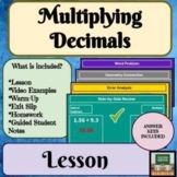Multiplying Decimals Lesson 6th Grade Math Middle School Math