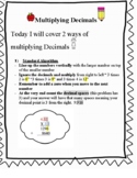 Multiplying Decimals Lesson Distance Learning 100+ Problem