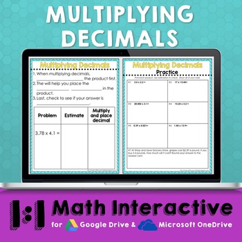 Preview of Multiplying Decimals Digital Notes