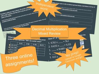 Preview of Multiplying Decimals Mixed Review--Independent, Early Finishers/Extra Practice