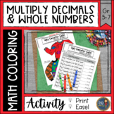 Multiplying Decimals (Money) Ugly Sweater Math Color Sheet