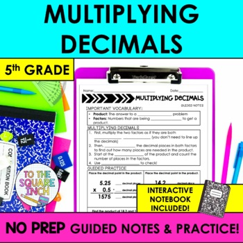 Preview of Multiplying Decimals Notes & Activities | Multiplication with Decimals Notes