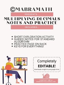 Preview of Multiplying Decimals Notes and Practice