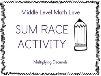 Preview of Multiplying Decimals (Positive Answers) Sum Race Activity