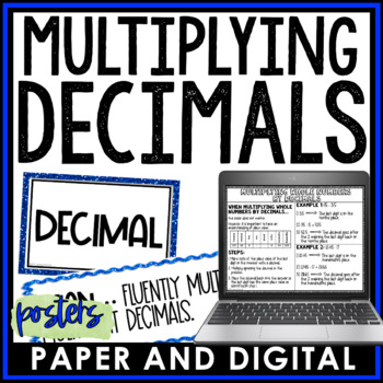Preview of Multiplying Decimals Posters Reference Sheets Anchor Charts