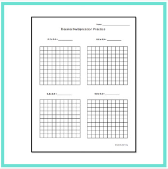 multiplying decimals with models worksheet by love learning tpt