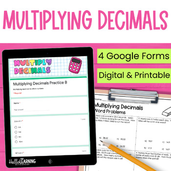 Preview of Multiplying Decimals Practice, Review and Assessment for Google Forms™