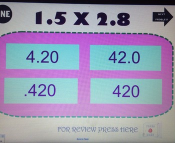 Preview of Multiplying Decimals Quick Review
