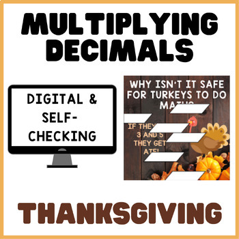 Preview of Multiplying Decimals | Thanksgiving | Math Mystery Picture Digital Activity