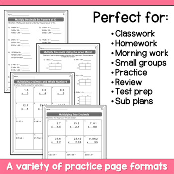 multiplying decimals worksheets by hello learning tpt