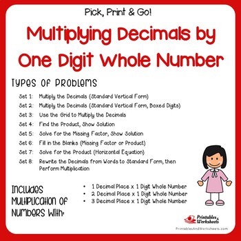 multiplying decimal with single digit whole number multiply decimals by 1 digit