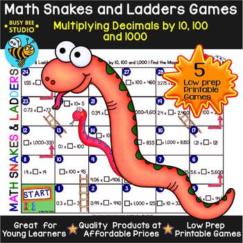 Preview of Multiplying Decimals by 10, 100 and 1000 Snakes and Ladders Games
