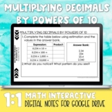 Multiplying Decimals by Powers of 10 Digital Notes