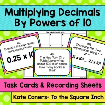 Preview of Multiplying Decimals by Powers of 10 Task Cards