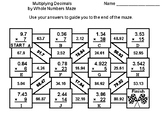 Multiplying Decimals by Whole Numbers Activity: Math Maze